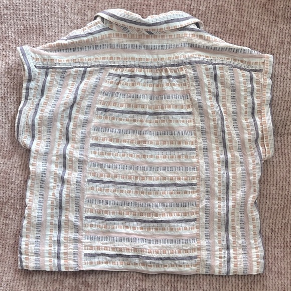 By Anthropologie Cropped Stripes Utility Pull-over Top Size XS - Picture 4 of 8